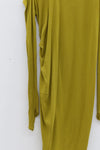 marc le bihan off shoulder pleated dress 2849 E23 ANIS